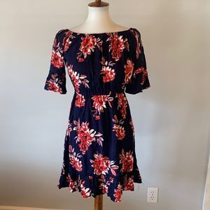 [New Look] Navy/Pink Floral Dress - Size Small